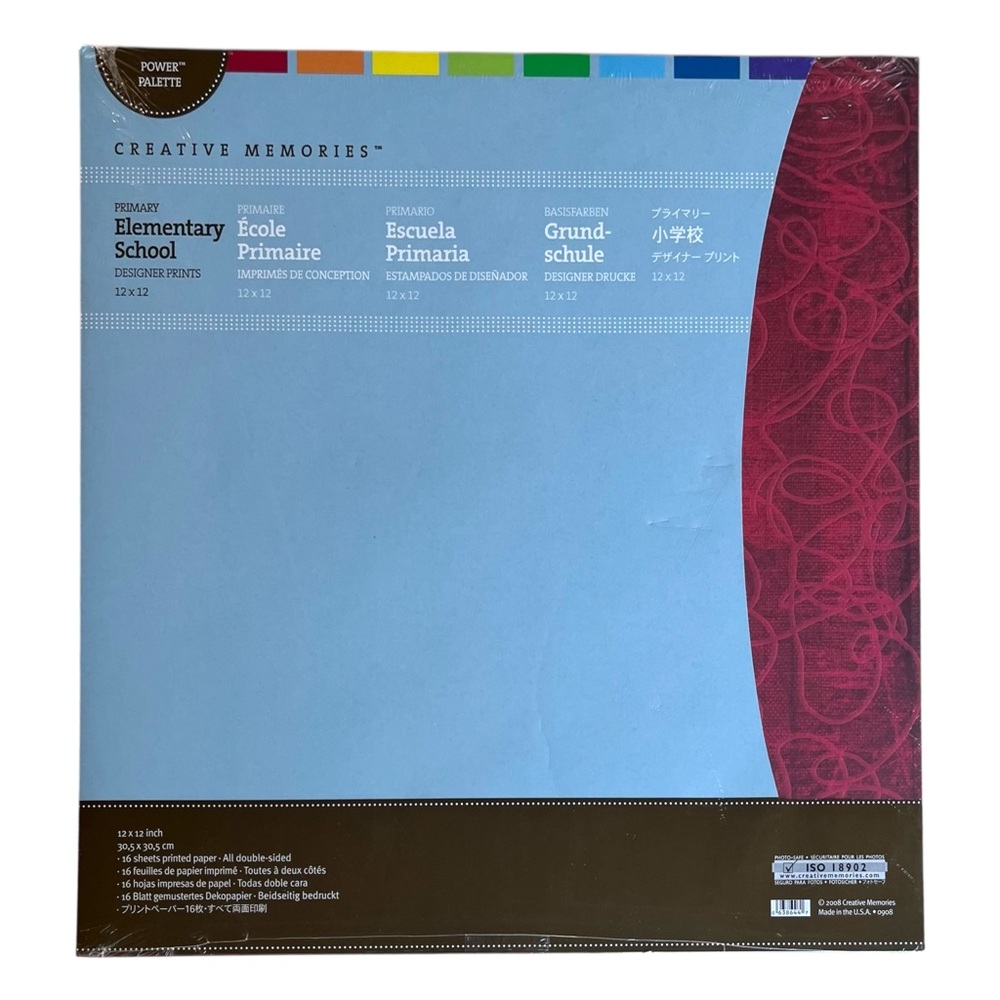 ELEMENTARY SCHOOL Creative Memories Paper Pack 12x12 Primary Power Palette NWT